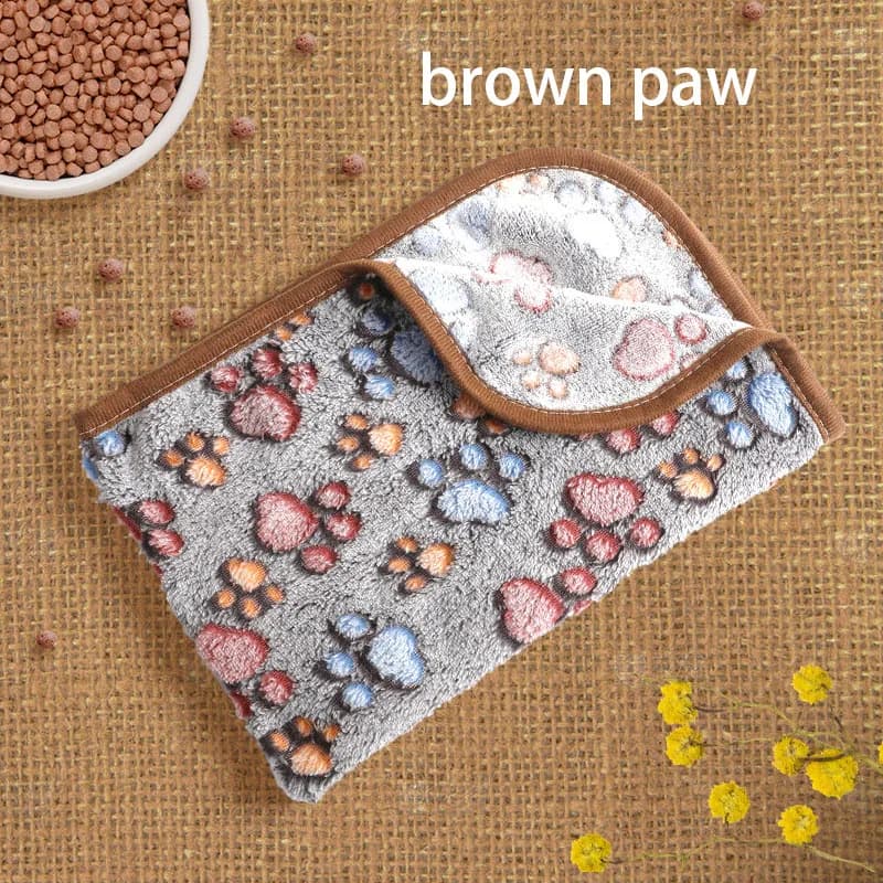 Winter Velvet Pet Sleeping Warm Blanket with Paw/Dot/Bone Pattern, Dog Cat Washing Towel, Fleece Soft Pet Blanket Pet Bed Mat - image 9