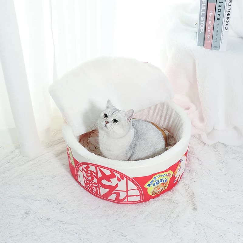 Noodle-Shaped Fleece-Lined Pet Bed Warm Breathable Detachable Round Cat Nest Flip Cover Four Seasons Universal Dog Kennel - image 2