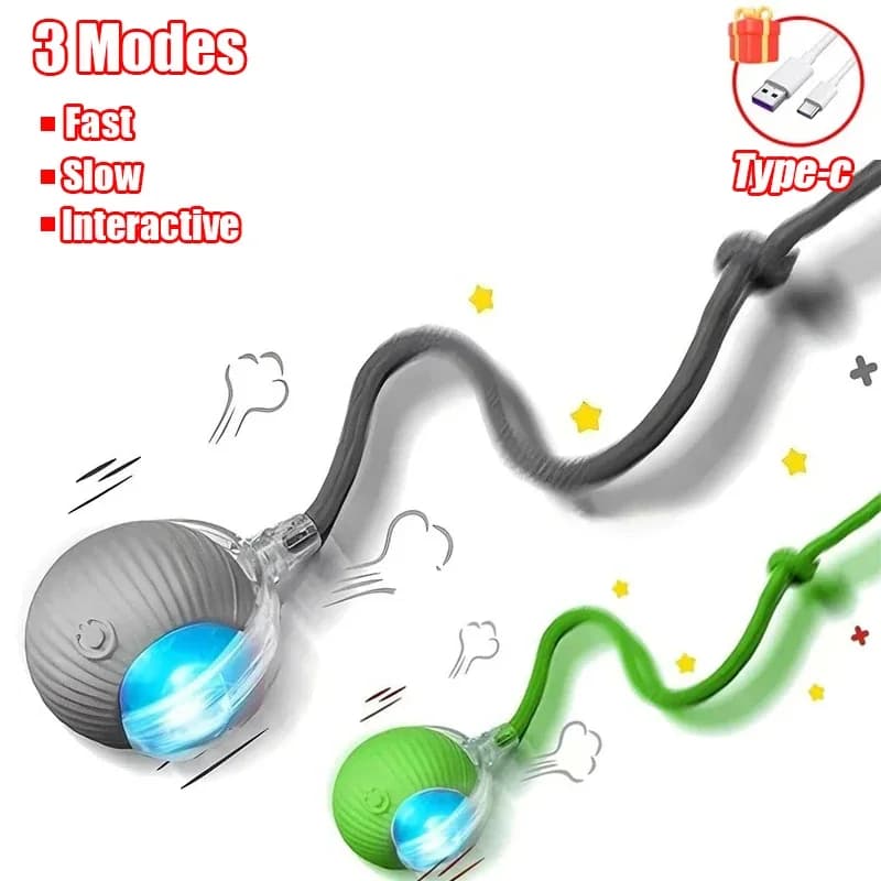 1~3pcs Cat Interactive Ball Toy Automatic Rolling Ball Tail Rechargeable Smart Pet Electric Toy Dog Cat Training Imitate Mouse - image 10