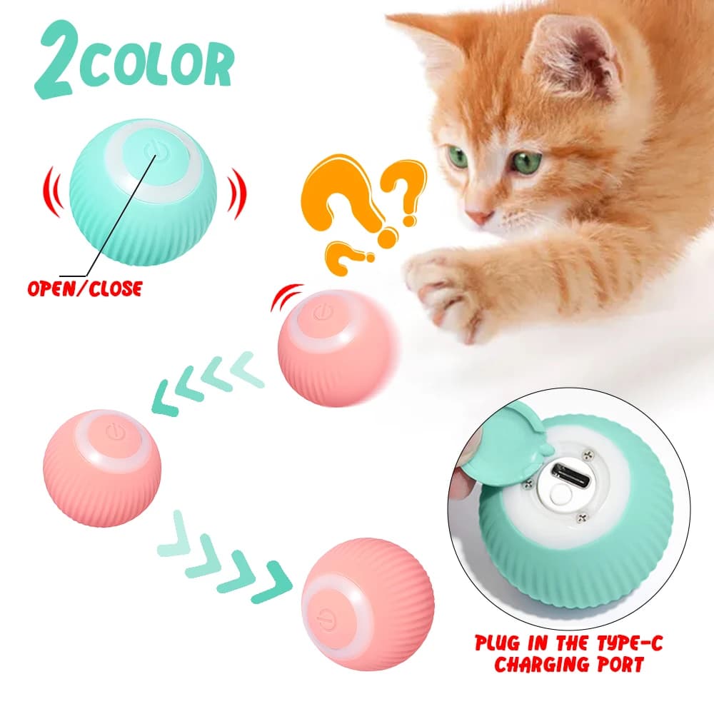Smart Cat Toys Automatic Rolling Ball Electric Cat Toys Interactive for Cats Training Self-moving Kitten Toys for Indoor Playing - image 6