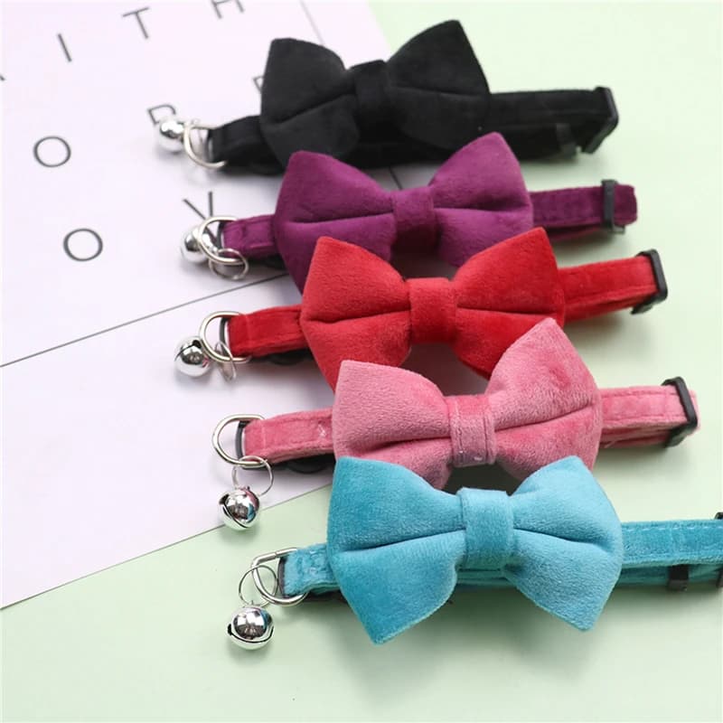 Pet Collars New Pet Bow Bell Collars Cute Cat Collars Pet Supplies Multicolor Adjustable Pets Dressing Tool Pets Accessories - image 2