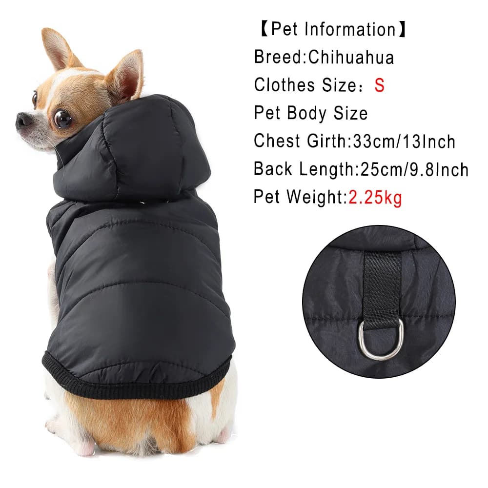 Waterproof Pet Cat Hoodie Jacket For Small Medium Cats Winter Warm Fleece Kitten Costume with D-ring Sphynx Coat Pug Clothes - image 3