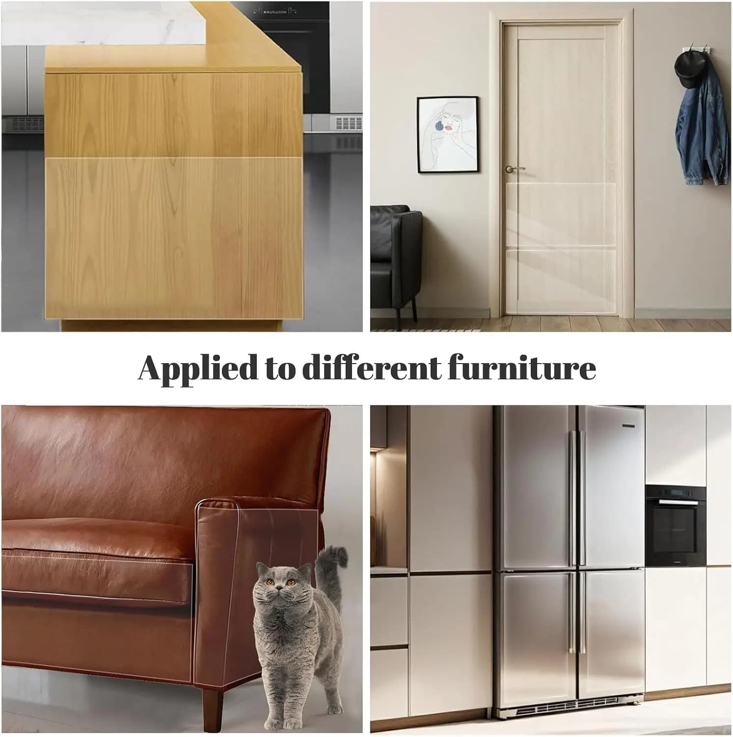 Generic Cat Scratch Furniture Protector Thick Vinyl Couch Protector Clear Self-Adhesive Cat Tape for Furniture Sofa Door Walls - image 6