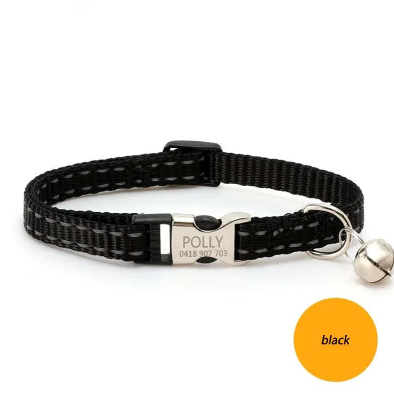Free engraving content for cat collars with bells, night reflective nylon totoro ropes to prevent lost pet cat collars - image 10