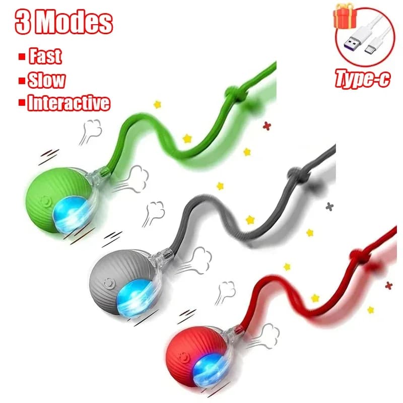 1~3pcs Cat Interactive Ball Toy Automatic Rolling Ball Tail Rechargeable Smart Pet Electric Toy Dog Cat Training Imitate Mouse - image 11