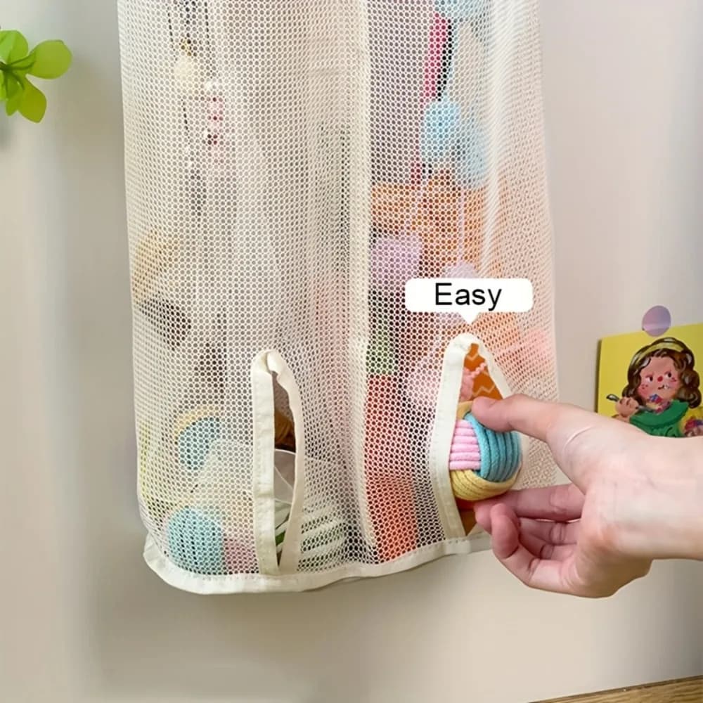 1pc Mesh Storage Bag for Cat Toys - Wall Hanging Organizer, Perfect for Pet Accessories, Toy Storage Organizer, Shelf Baskets - image 5