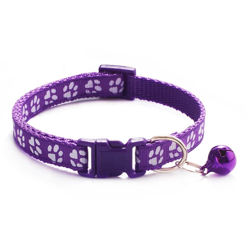 Pet cat bell collar dog print cat collar multiple colors optional necklace ring cat rope collar pet supplies - image 13