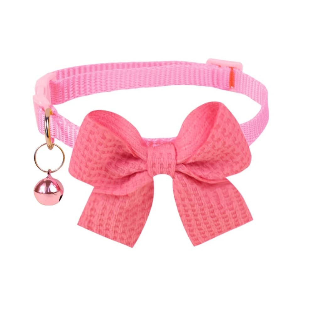 New Waffle Bow Pet Collar Simple Cute Cat Collar Adjustable Yorkshire Chihuahua Small Dog Collar All-match Pet Accessories - image 5