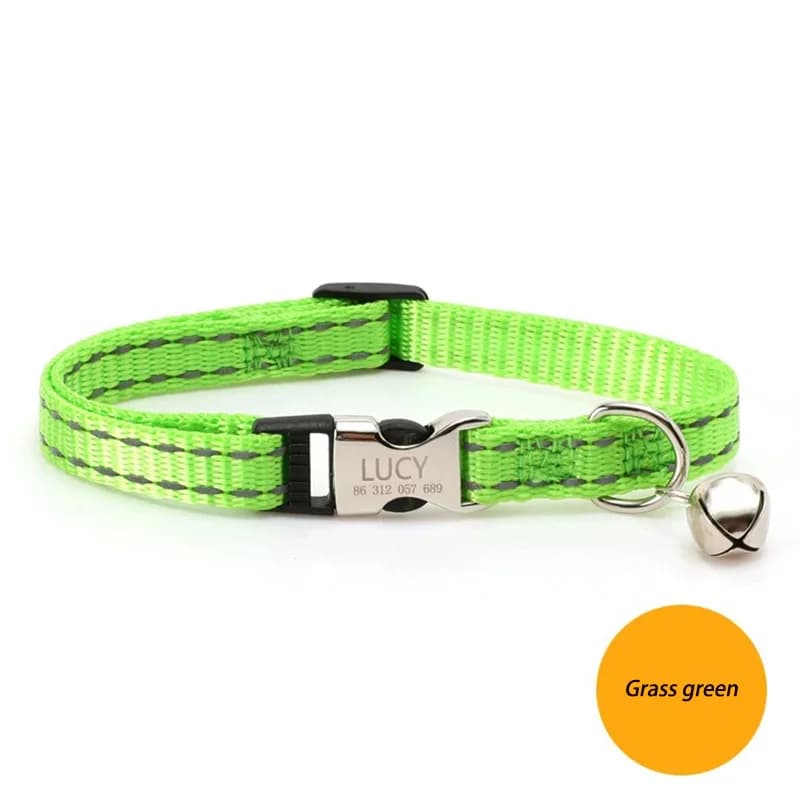 Free engraving content for cat collars with bells, night reflective nylon totoro ropes to prevent lost pet cat collars - image 9