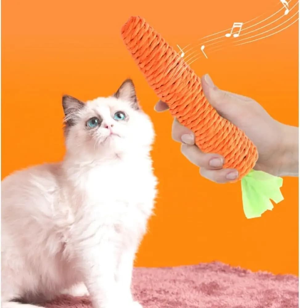 Cat toys self-entertainment carrot teething and cat teasing sticks, bite-resistant and scratch-resistant teething and clawing - image 2