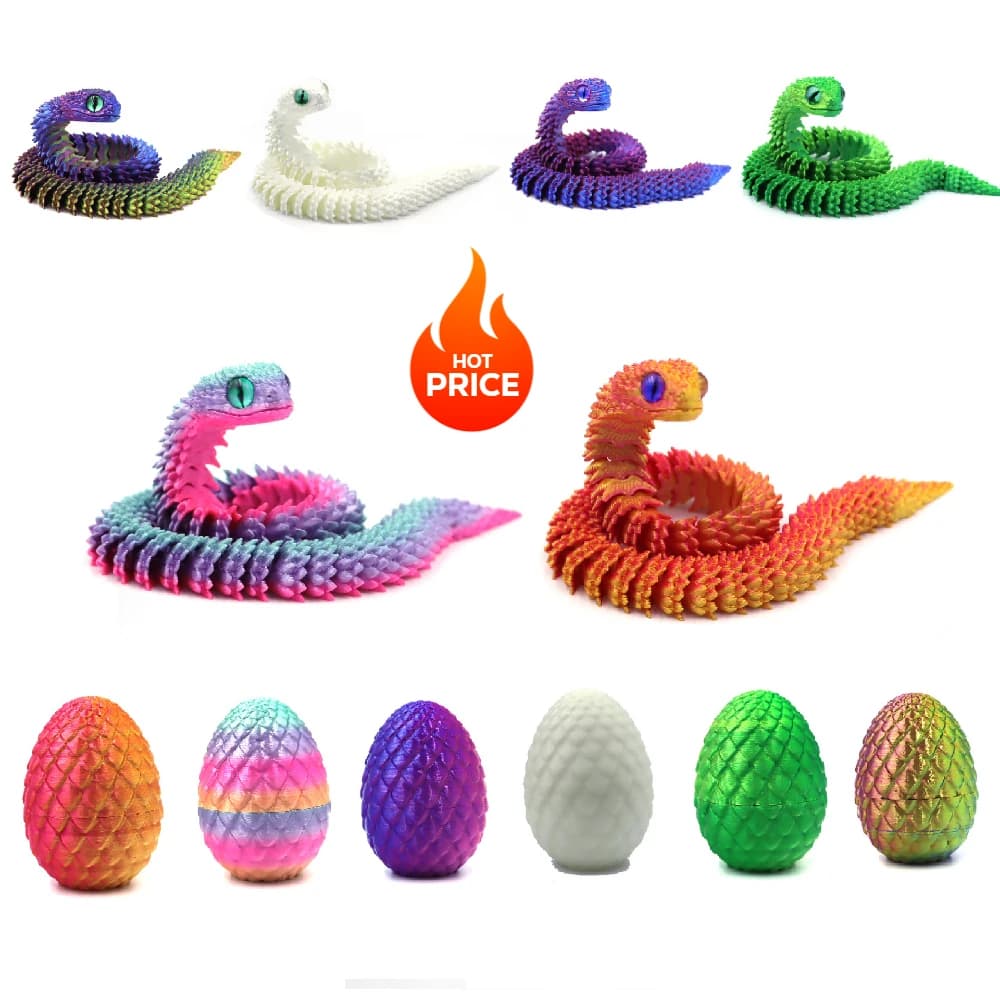 3d Printed Toys Home Decoration Desktop Decorations Anime Figures Articulating Home Decor Items 3D Printing Snake Eggs Rotating - image 2