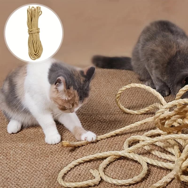 33/66/164ft Natural Sisal Rope Cat Scratcher Rope Tree Scratching DIY Toy Paw Claw Furniture Protector Scratching Post - image 5