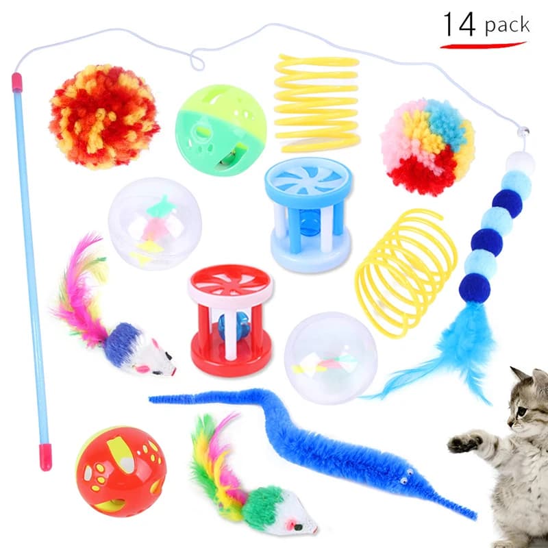 12Pcs/20 Pcs Pet Kitten Toys Variety Cat Toy Combination Set Cat Toy Funny Cat Stick Sisal Mouse Bell Ball Cat Supplies - image 9