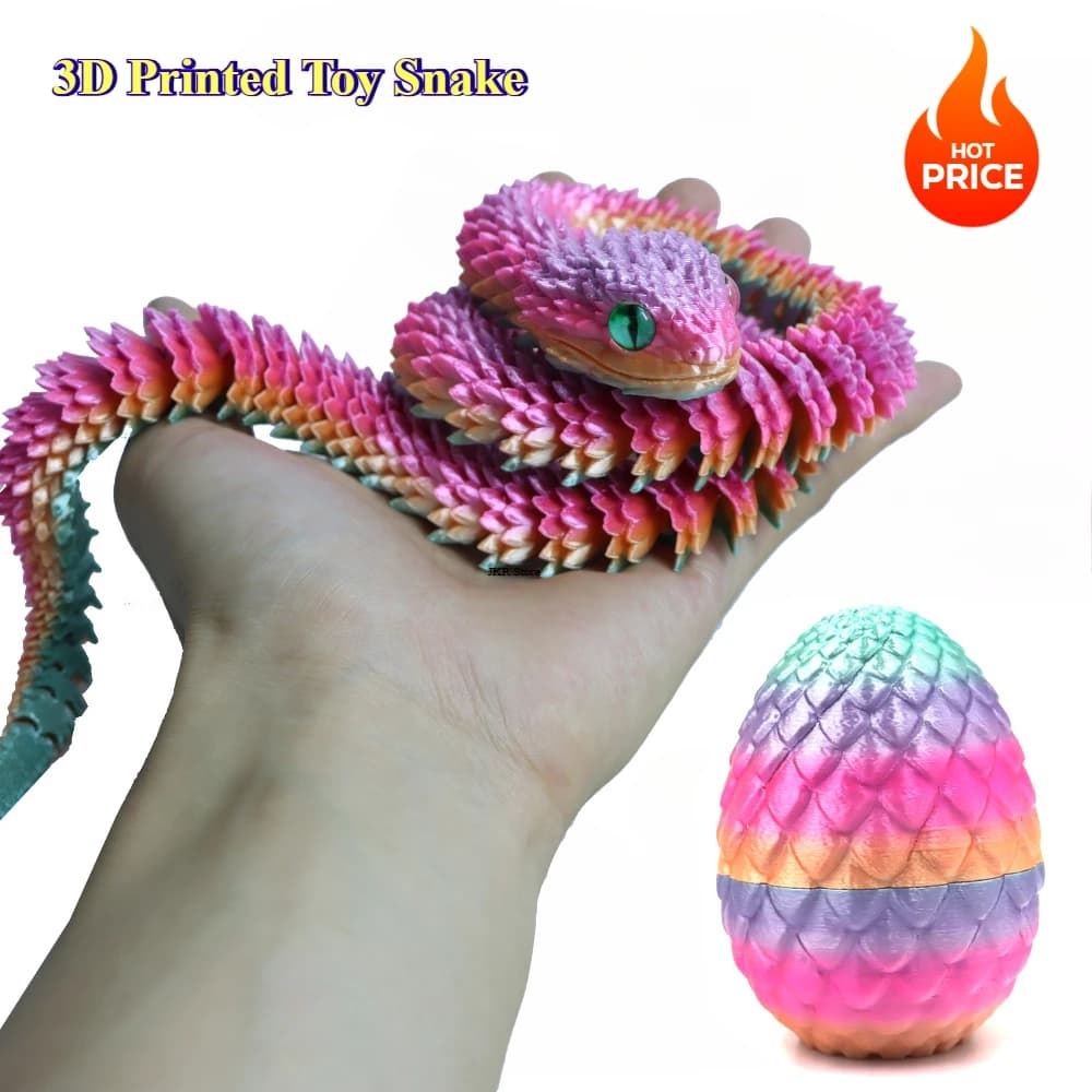 3d Printed Toys Home Decoration Desktop Decorations Anime Figures Articulating Home Decor Items 3D Printing Snake Eggs Rotating - image 1