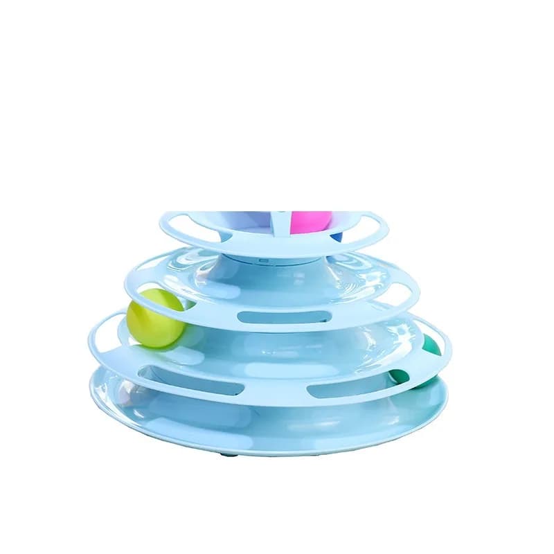 Cat turntable cat toy plastic turntable three-layer four-layer self-sport cat toy teasing cat stick to relieve boredom toys - image 5