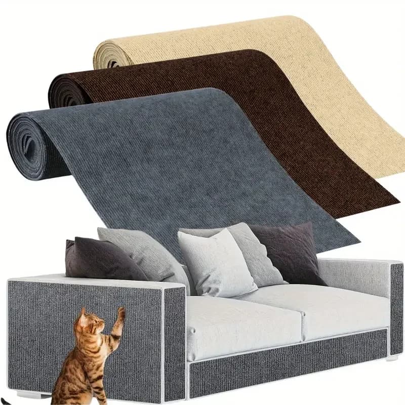 Self-Adhesive Cat Scratching Board Trimmable Cat Carpet Mat Anti Cat Scratcher Furniture Couch Corner Indoor Sofa Wall Protector - image 1