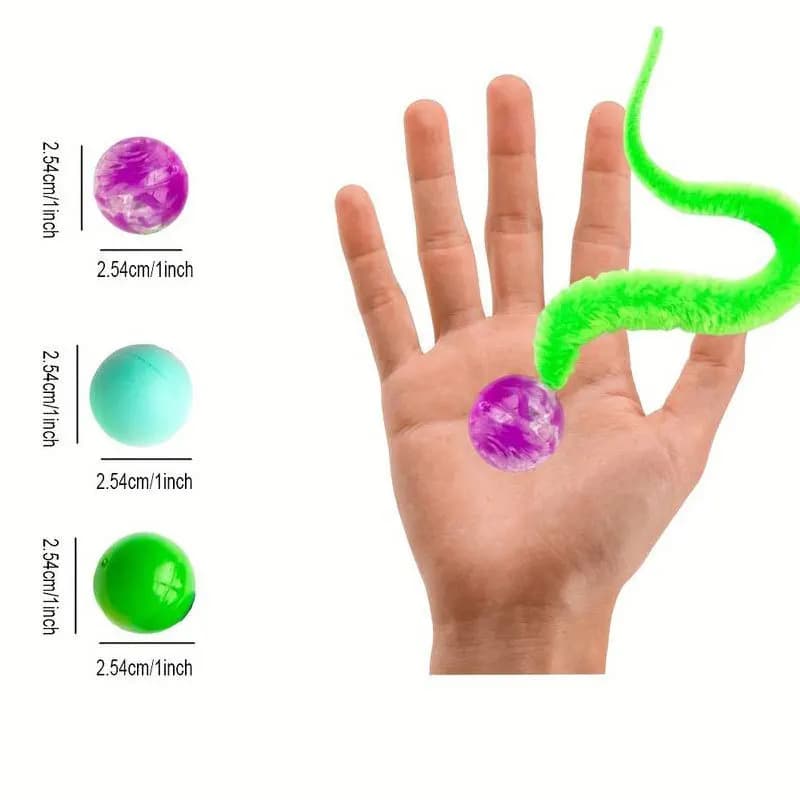 Cat Interactive Toys Tickle Cat Colorful Bouncing Ball Pet Supplies Puzzle Teasing Indoor Cat Worm Caterpillar Elastic Toy - image 3