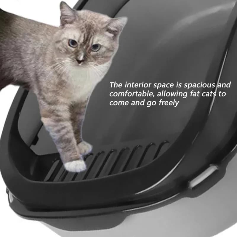 Semi-Enclosed Cat Litter Box Thickening Splash Proof and Easy Clean Toilet with Cat Litter Shovel Plastic Cleaning Cats Box - image 5