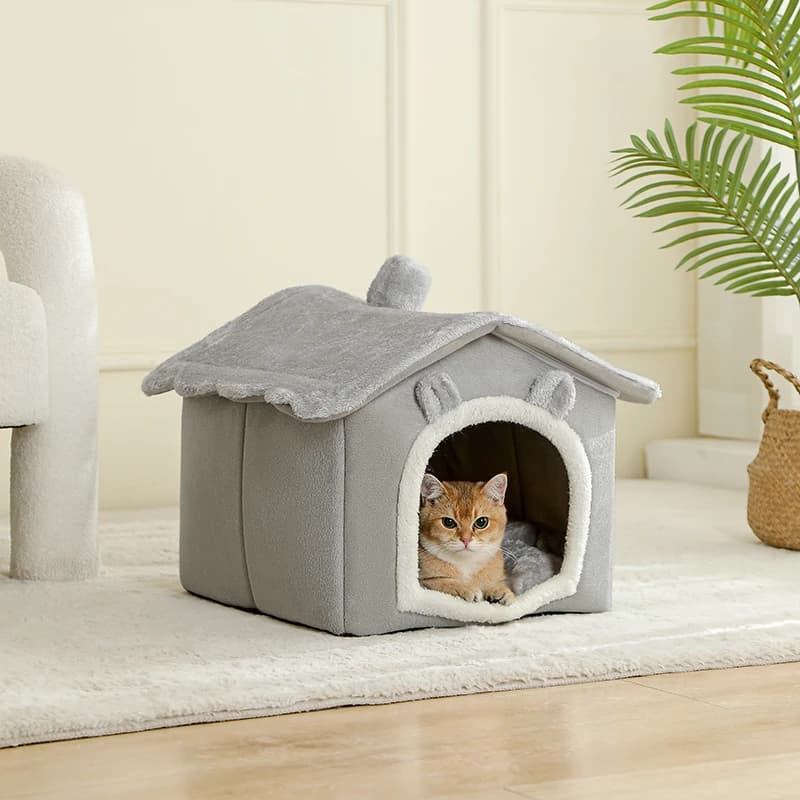 Foldable Pet House Removable Washable Cat House Puppy Cave Sofa Pet Bed House for Extra Small Dogs and Small and Medium Cats - image 5