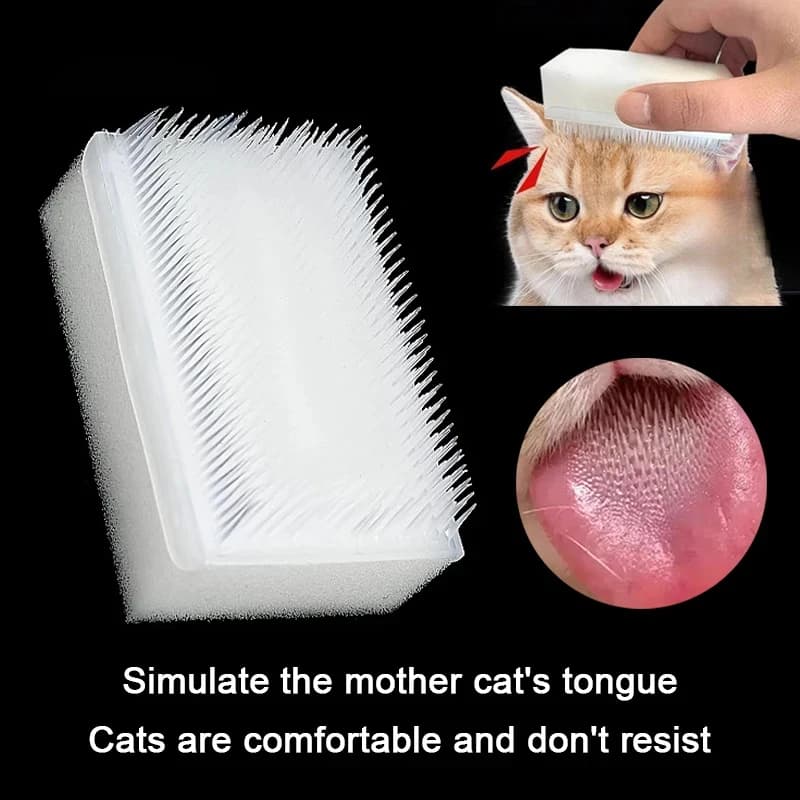 1/2/5/10PCS Cat Dog Massage Brush Pet Special Brush Multifunctional Dust Removal Sponge Cleaning Brush Simulated Cat Tongue Comb - image 1
