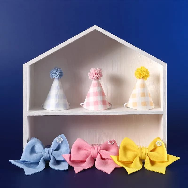 Pet Party Decoration Set Cat Dog Birthday Hats Dog Collar Cute Headband Adjustable Bow Tie Pet Birthday Decoration Supplies - image 4
