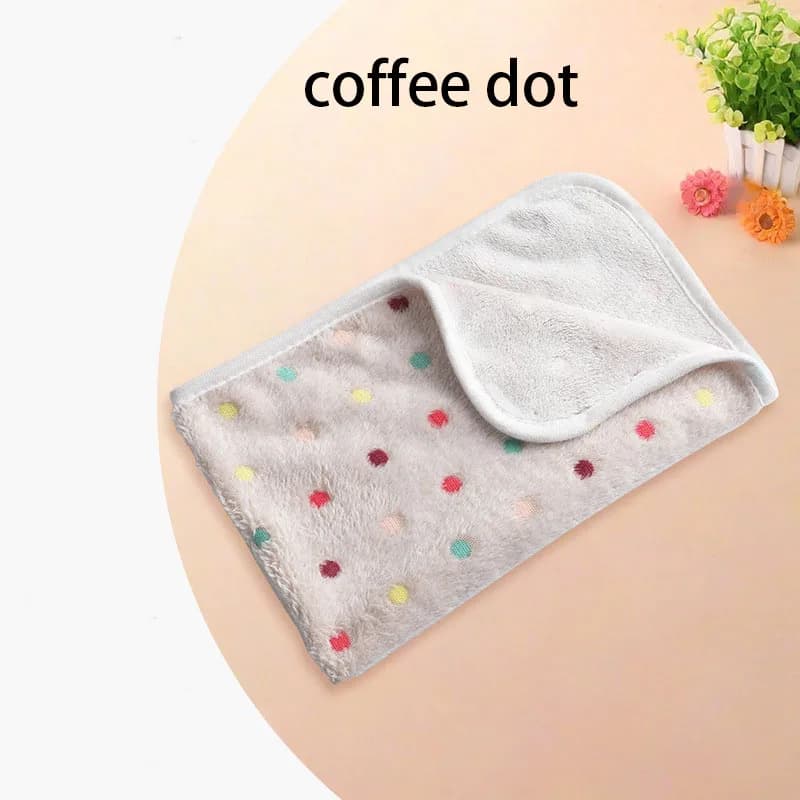 Winter Velvet Pet Sleeping Warm Blanket with Paw/Dot/Bone Pattern, Dog Cat Washing Towel, Fleece Soft Pet Blanket Pet Bed Mat - image 15