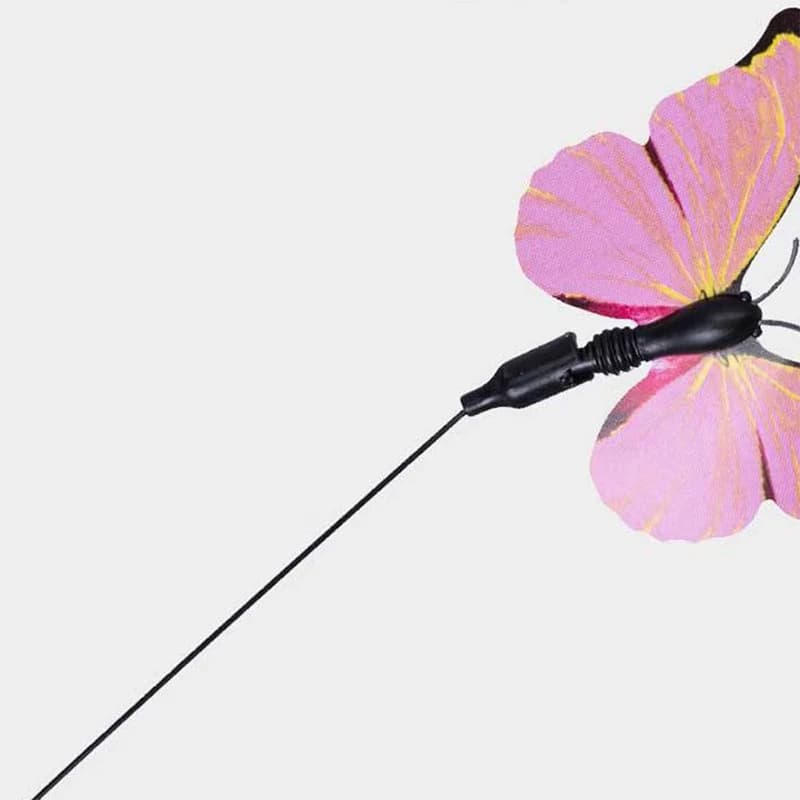 360° Rotating Cat Teasing Stick Butterfly Pattern Cat Funny Stick Detachable Handle Interaction Cat Teasing Stick Pet Supplies - image 4