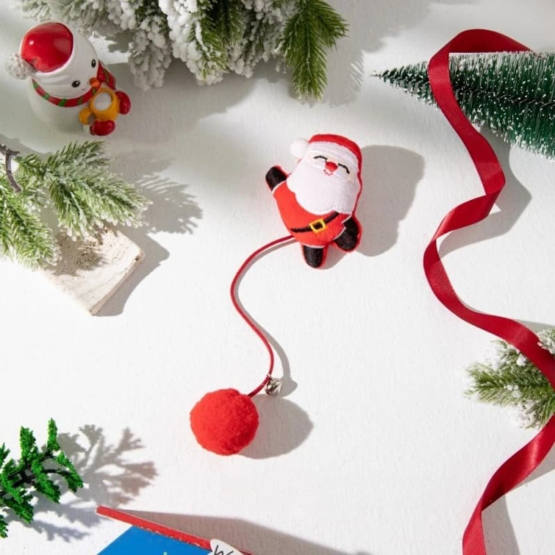 Pet Toy Cat Bell Creative Gift Christmas Elements Teasing Cat Stick Pet Toys Santa Claus Elk Snowflakes Chew-resistant Pet Toys - image 7