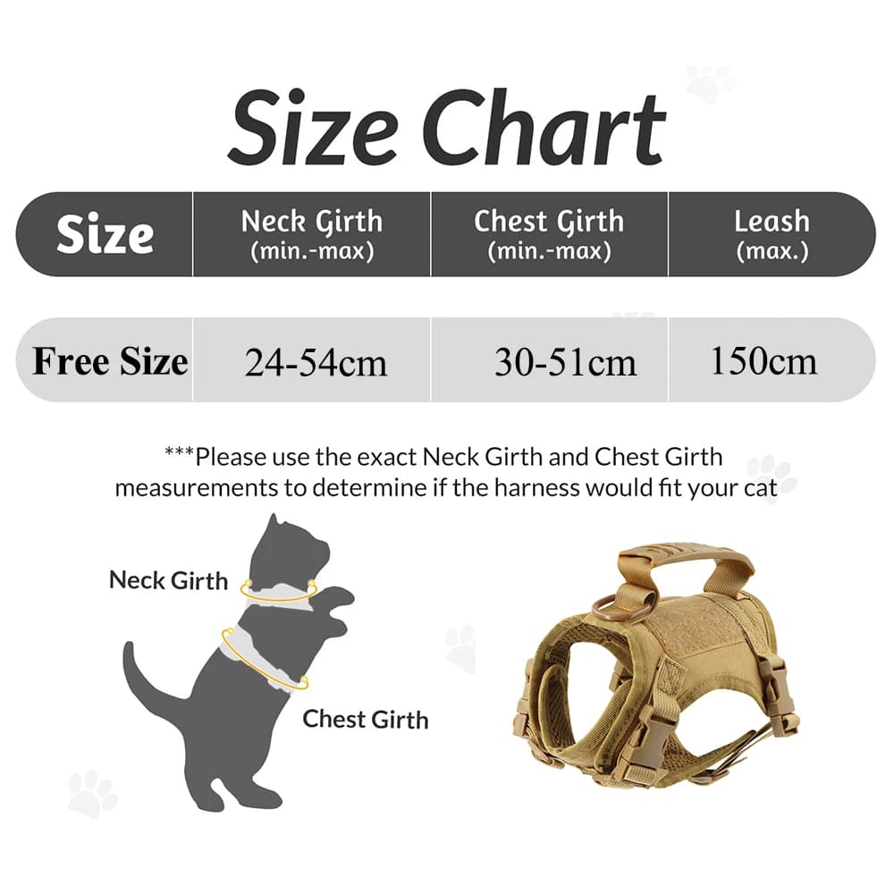 Tactical Cat Harness Leash with 2 Patches Small Dog Puppy Vest Straps with Handle Working Training Adjustable Pet Accessories - image 5