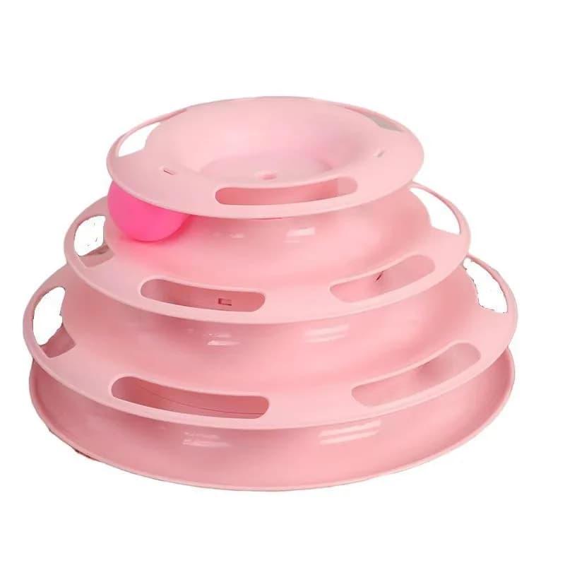 Cat turntable cat toy plastic turntable three-layer four-layer self-sport cat toy teasing cat stick to relieve boredom toys - image 3