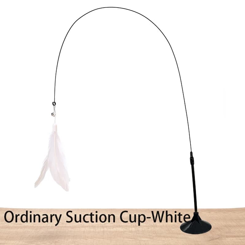 Interactive Cat Toy Handfree Cat Stick Kitten Playing Teaser Wand Toy Suction Cup Feather Wand Pet Supplies Simulation Feather - image 9