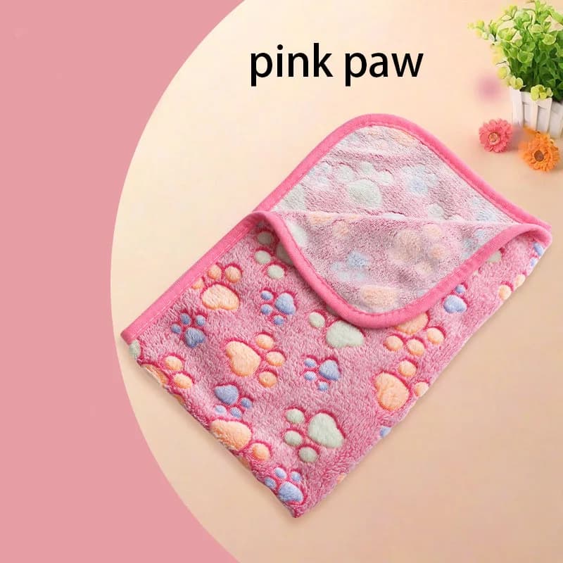 Winter Velvet Pet Sleeping Warm Blanket with Paw/Dot/Bone Pattern, Dog Cat Washing Towel, Fleece Soft Pet Blanket Pet Bed Mat - image 10