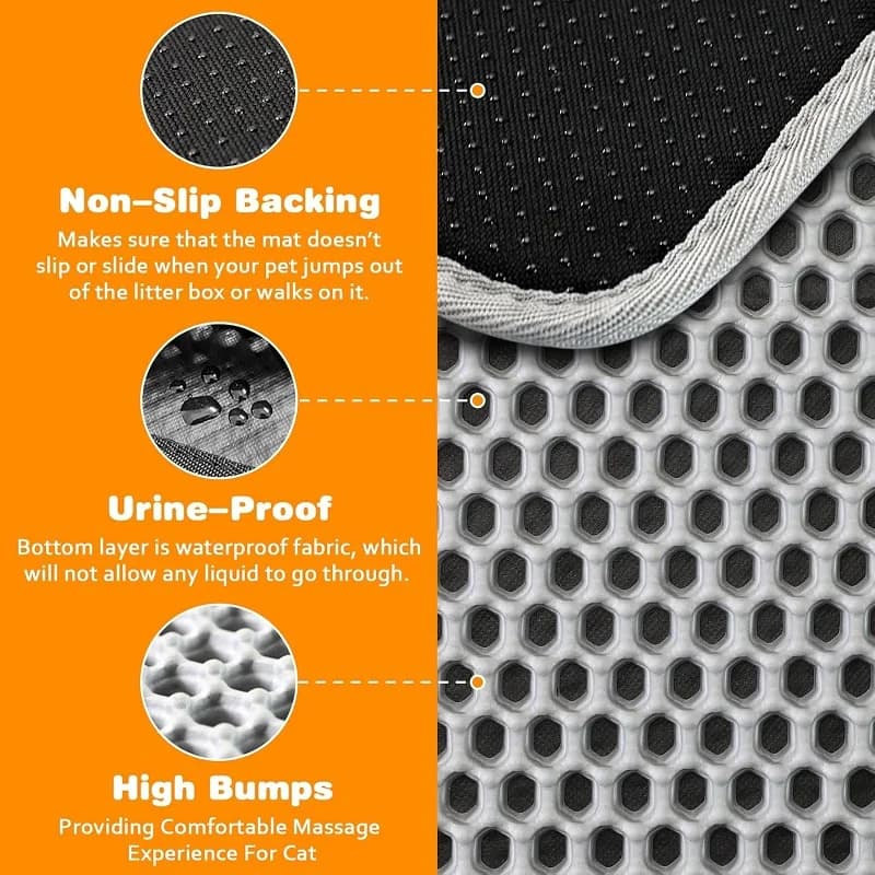 Cat Litter Mat Large Size Waterproof Pet Toilet Cat Litter Trapping Mat Non Slip Double Layer Cats Litter Box Pad Pet Product - image 2