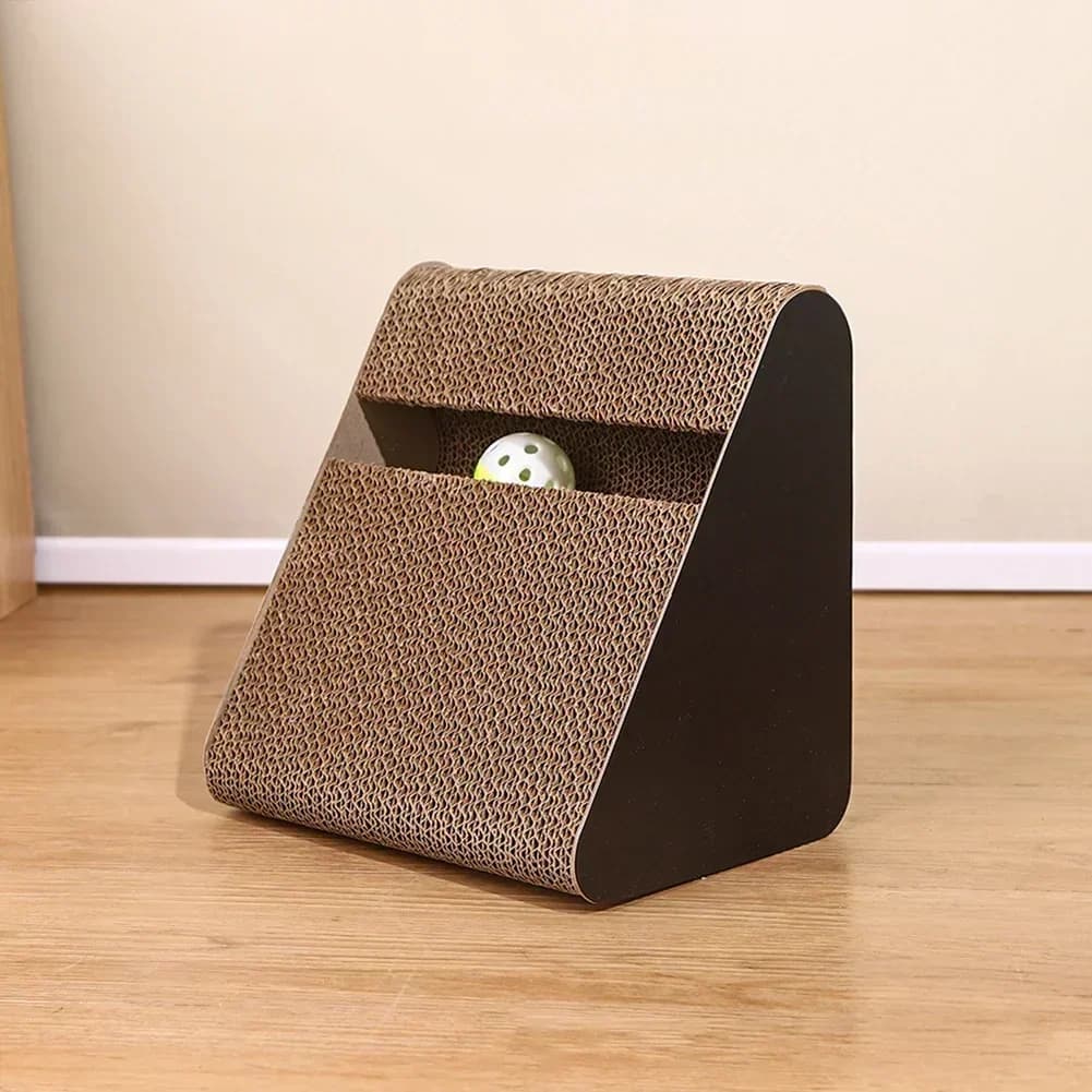 2 in 1 Cat Scratcher Cardboard Triangles Shaped Cat Scratching Board With Ball Wear-resistant Cat Clawing Board For Indoor Cat - image 5