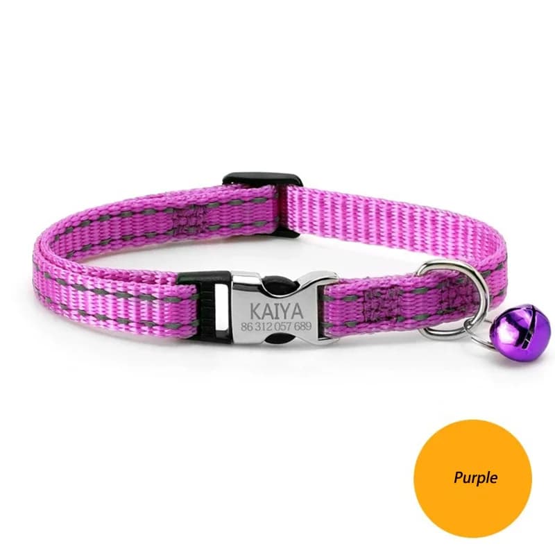 Free engraving content for cat collars with bells, night reflective nylon totoro ropes to prevent lost pet cat collars - image 12
