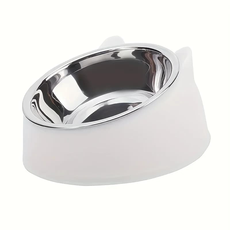1pc Elevated Stainless Steel Cat Bowl, Inclined Food & Water Dish with Cute Ear Stand, Neck Protection Design for Cats - image 10