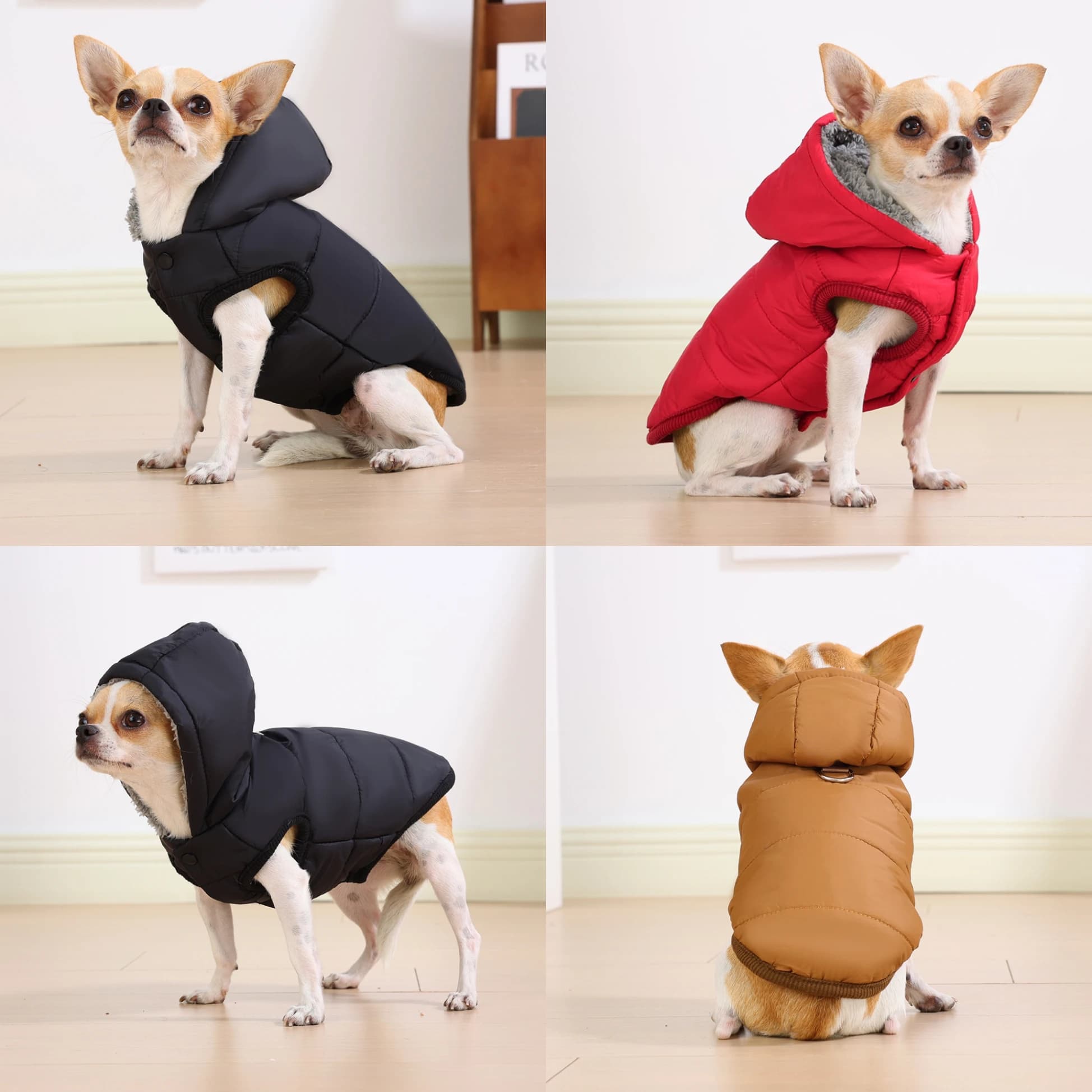 Waterproof Pet Cat Hoodie Jacket For Small Medium Cats Winter Warm Fleece Kitten Costume with D-ring Sphynx Coat Pug Clothes - image 5