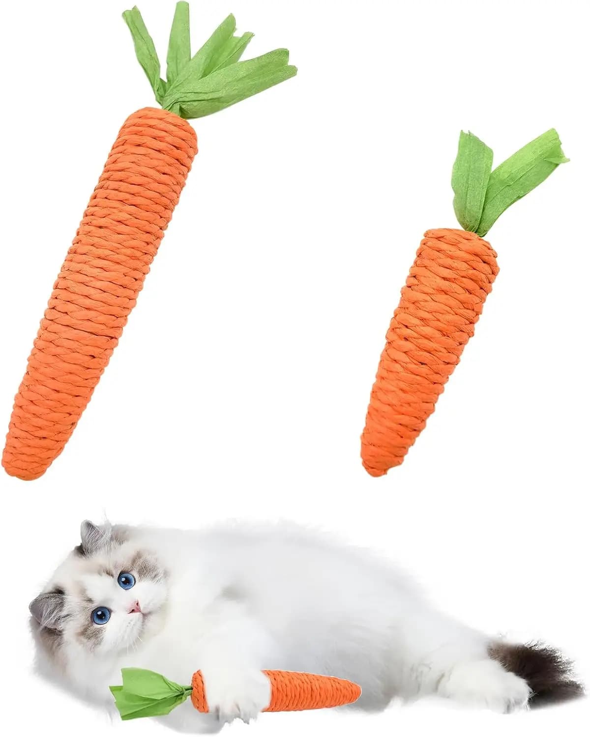 Cat toys self-entertainment carrot teething and cat teasing sticks, bite-resistant and scratch-resistant teething and clawing - image 1