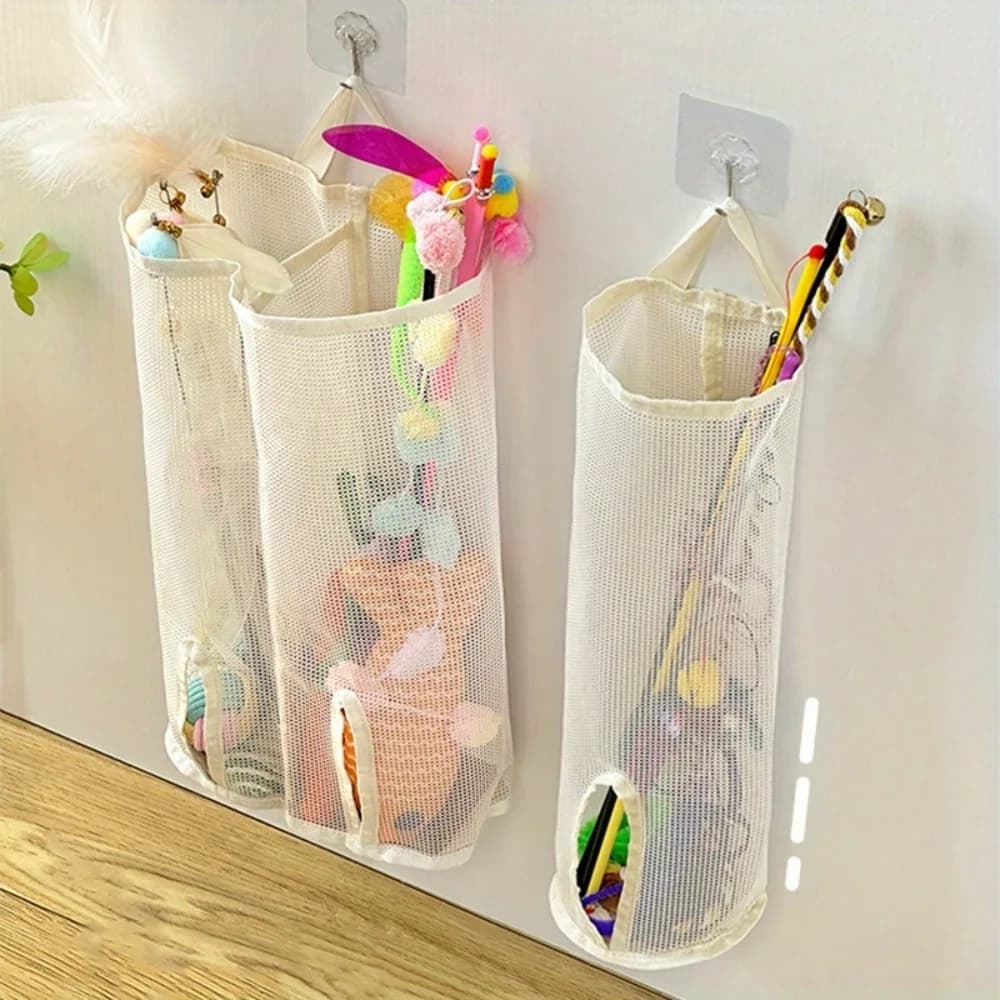 1pc Mesh Storage Bag for Cat Toys - Wall Hanging Organizer, Perfect for Pet Accessories, Toy Storage Organizer, Shelf Baskets - image 1