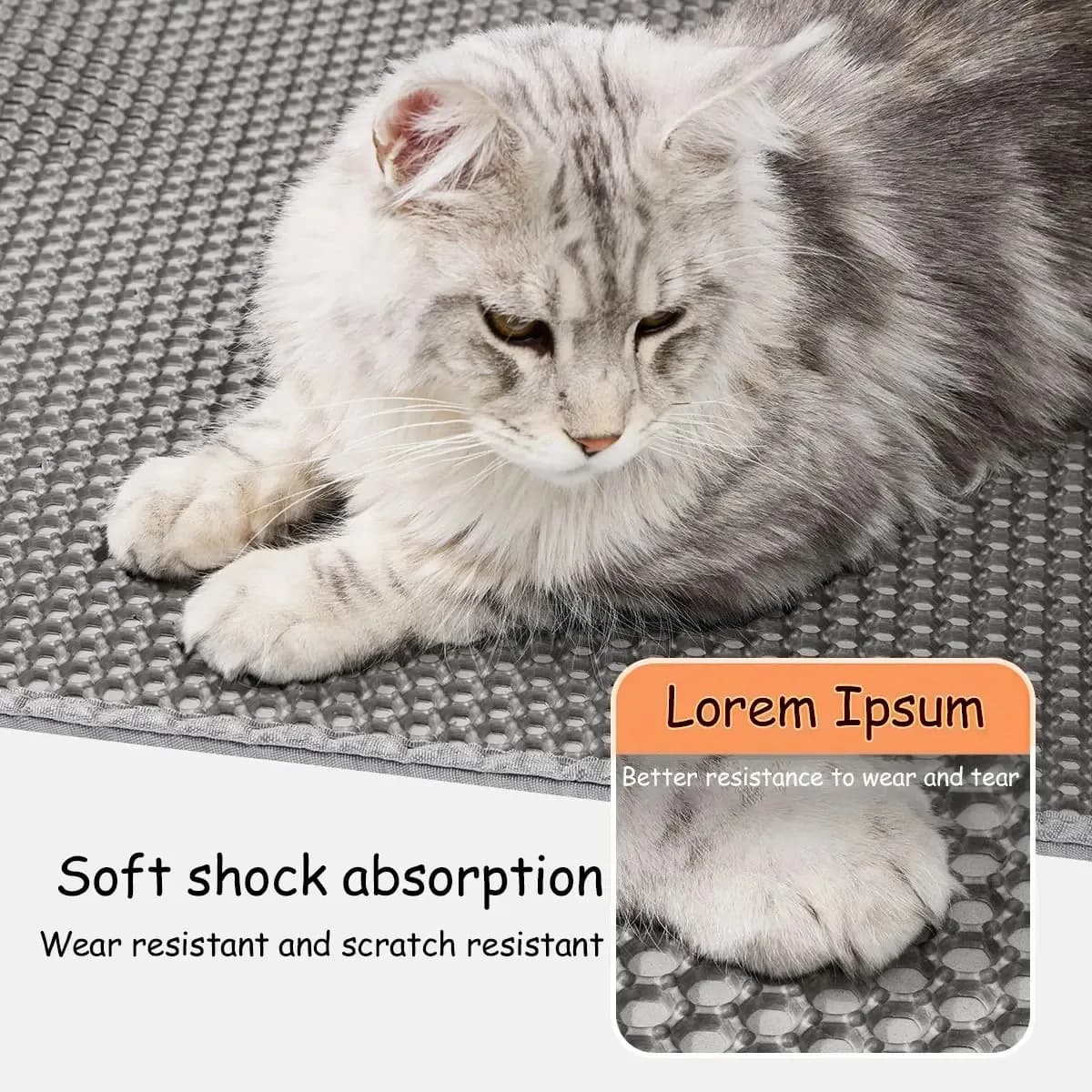 Double-layer large cat litter mat, an anti-splash mat for cat litter boxes, a filtering mat and sand leakage mat, a cat product - image 3