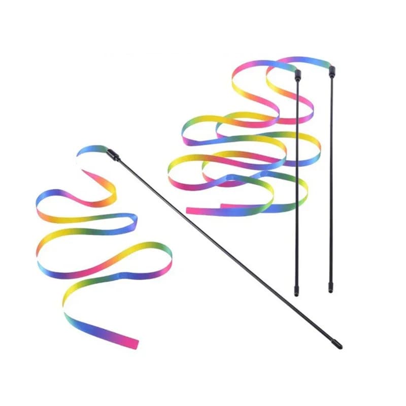 Interactive Coloured Ribbon Cat Toys Teasing Catd Stick Satin Ribbon Cat Stick Toys Kitten Playing Teaser Wand Toy Pet Supplies - image 6