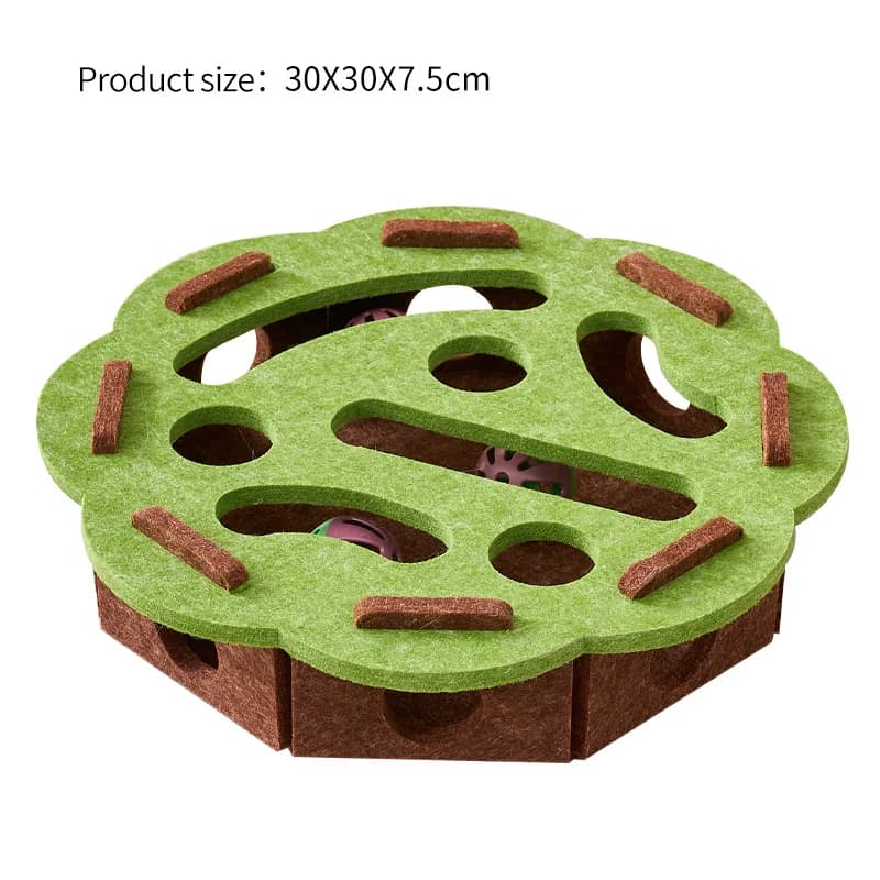 Interactive Cat Puzzle Toy Felt Toy Box with Maze Tunnel Bell Ball Indoor Entertainment Cat Toy - image 7