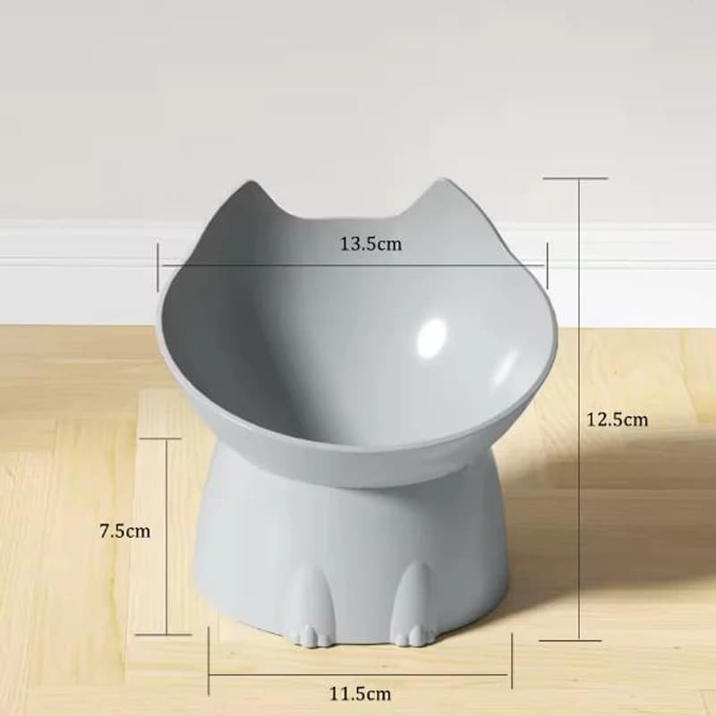 New cat bowl with long ears and high feet bowl with cat and dog neck protection and anti-overturning plastic raised pet bowl - image 6