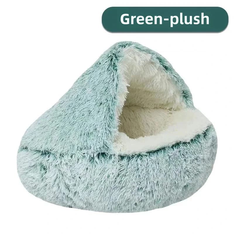 Autumn and Winter soft plush pet bed and pet bed Winter warm and cold plush comforter nest Shell cat nest semi-enclosed cat nest - image 14