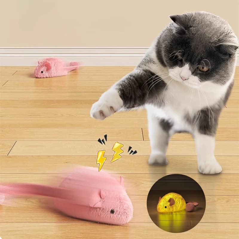 Interactive Plush Mouse Cat Toys Simulation Mice Kitten Self-Playing Plush Toys Indoor Pet Cats Chew Toy - image 1
