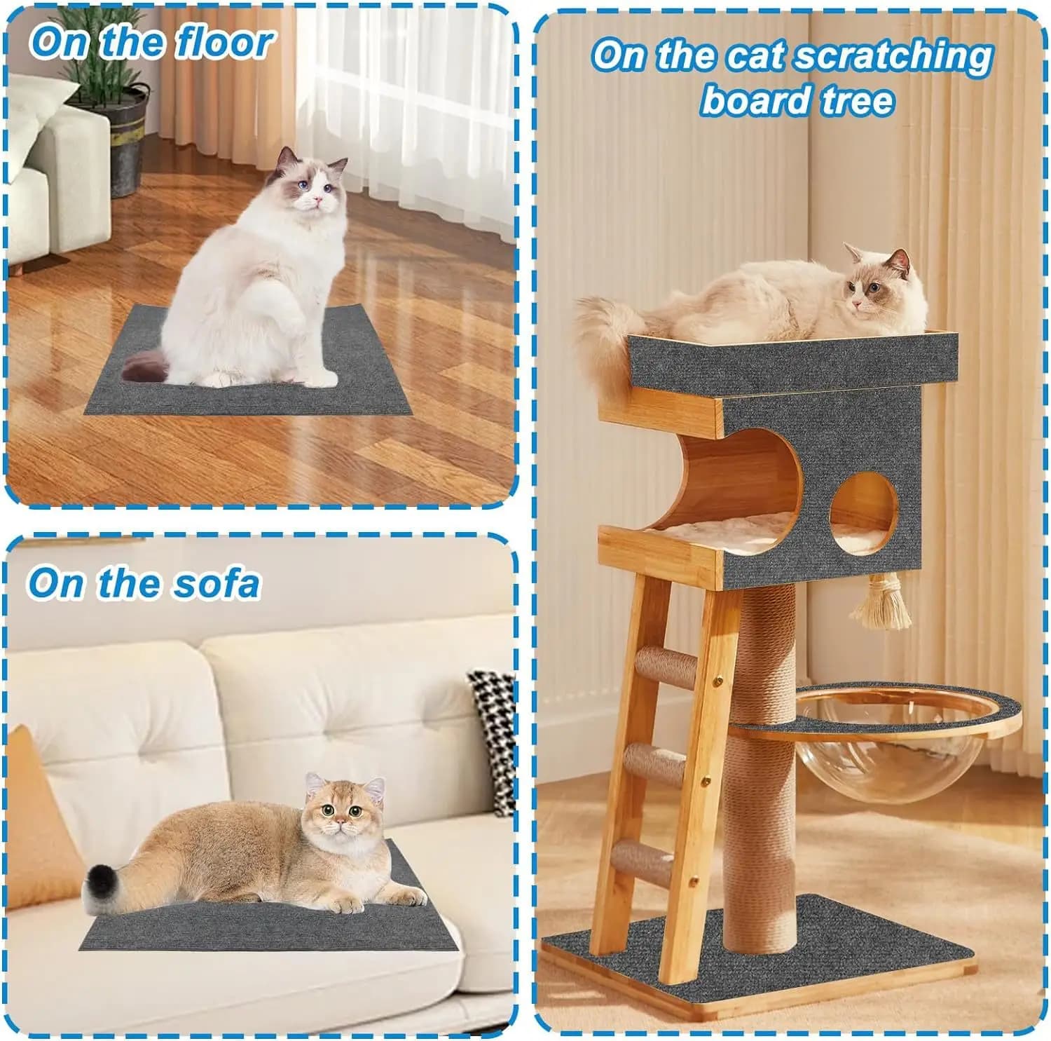 Wall Self-Adhesive Anti Cat Scratch Sofa DIY Cats Scratch Protection Paws Sharpen Trimmable Carpet Cats Scratch Board - image 5