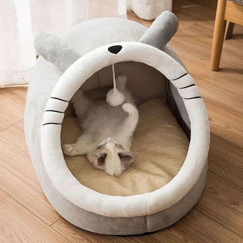 Pet Tent Cave Bed for Cats Small Dogs Self-Warming Cat Tent Bed Cat Hut Comfortable Pet Sleeping Bed Foldable Removable Washable - image 1