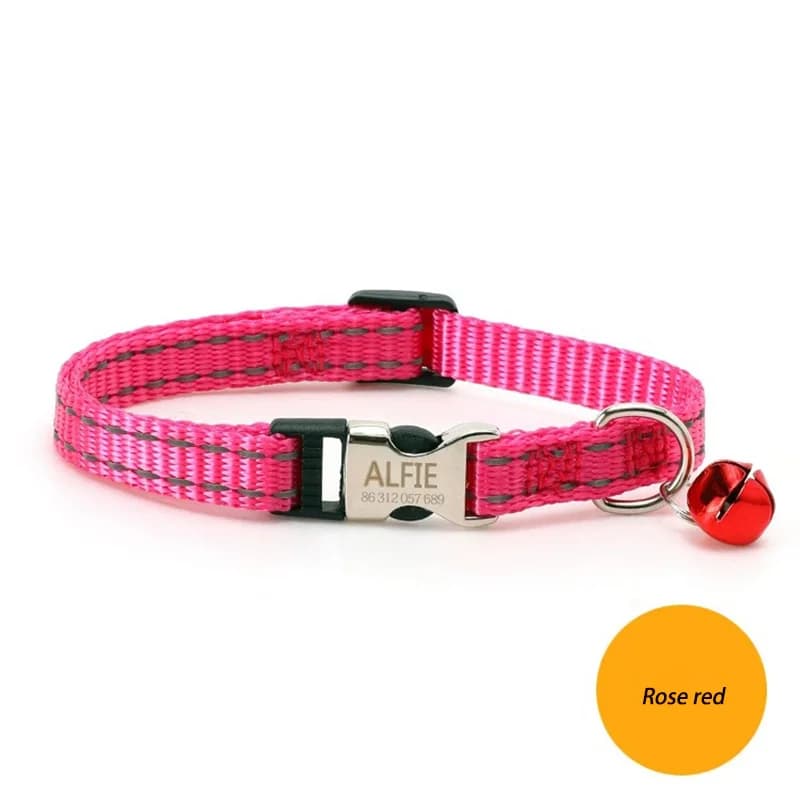 Free engraving content for cat collars with bells, night reflective nylon totoro ropes to prevent lost pet cat collars - image 11