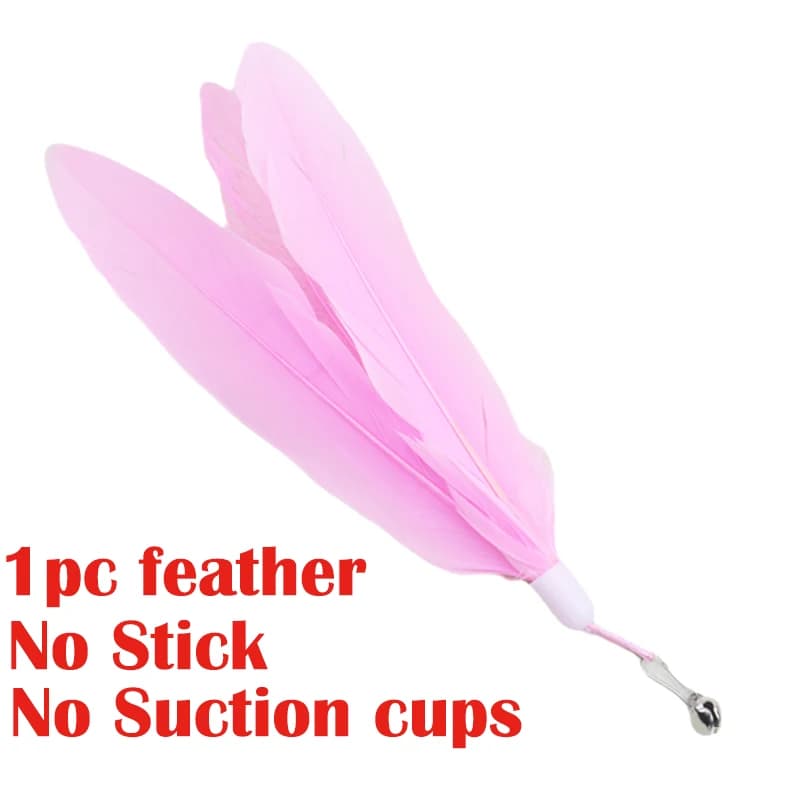 Interactive Cat Toy Handfree Cat Stick Kitten Playing Teaser Wand Toy Suction Cup Feather Wand Pet Supplies Simulation Feather - image 11