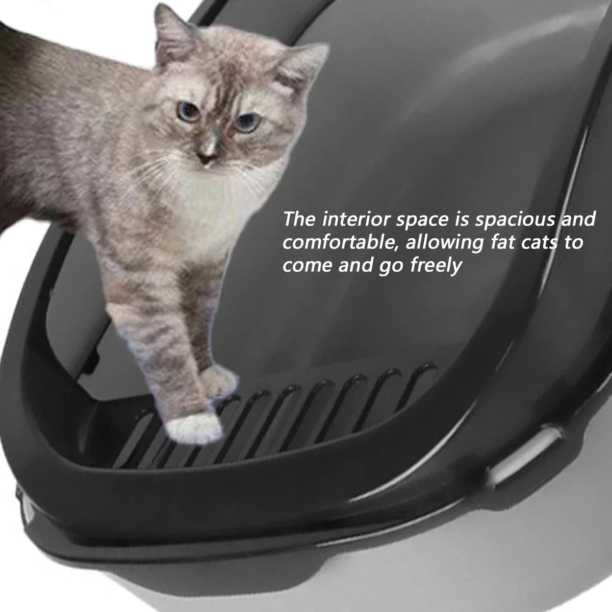 Cat Litter Box Thickening Kitty Sandbox Semi-enclosed High Side Splashproof Pet Bedpans with Litter Scoop Cleaning Cat Supplies - image 5
